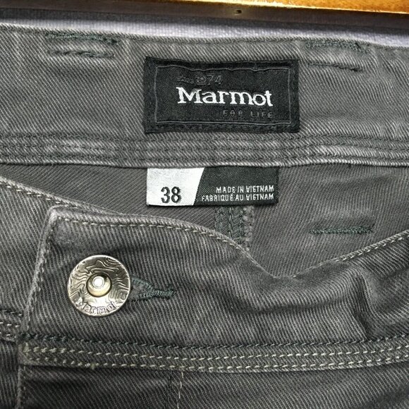 Marmot Men Cargo Shorts size 38 Gray Tech Work Trail Gusset Cotton Stretch Blend - Picture 3 of 15